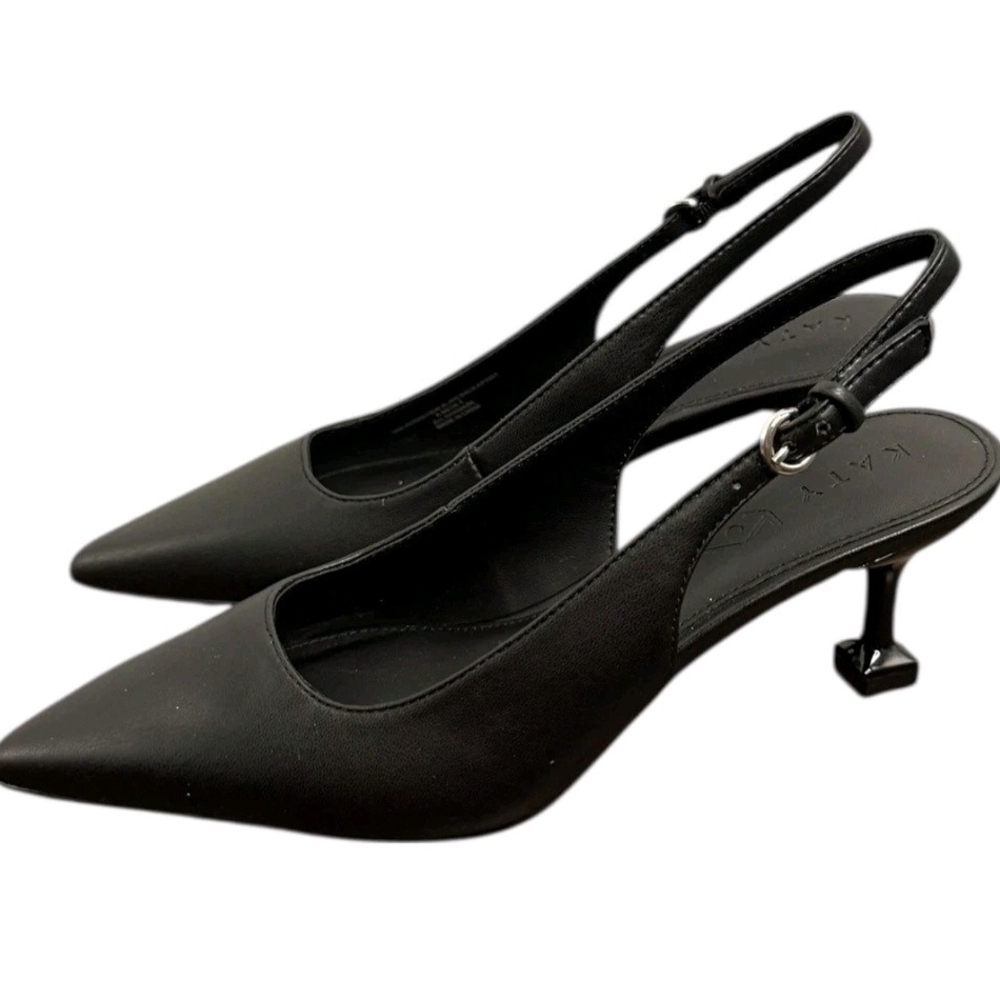 Size‎ 10! NIB, Katy Perry Collections Soft Nappa Black Slingback Heels